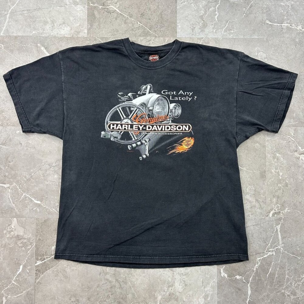 Vintage Harley Davidson Graphic Tee Mens 2XL XXL Flames Got Any Lately‎ Black